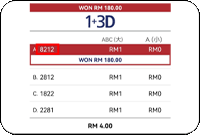 Winning Ticket Damacai 4D Special Prize - 15 October 2022